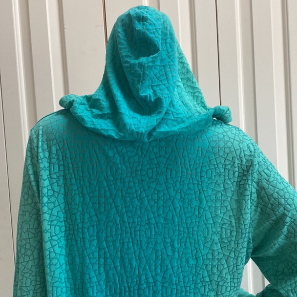 Calvin Klein Performance Womens L/XL Blue & Green Long Sleeve Hoodie with Thumb - Picture 7 of 12